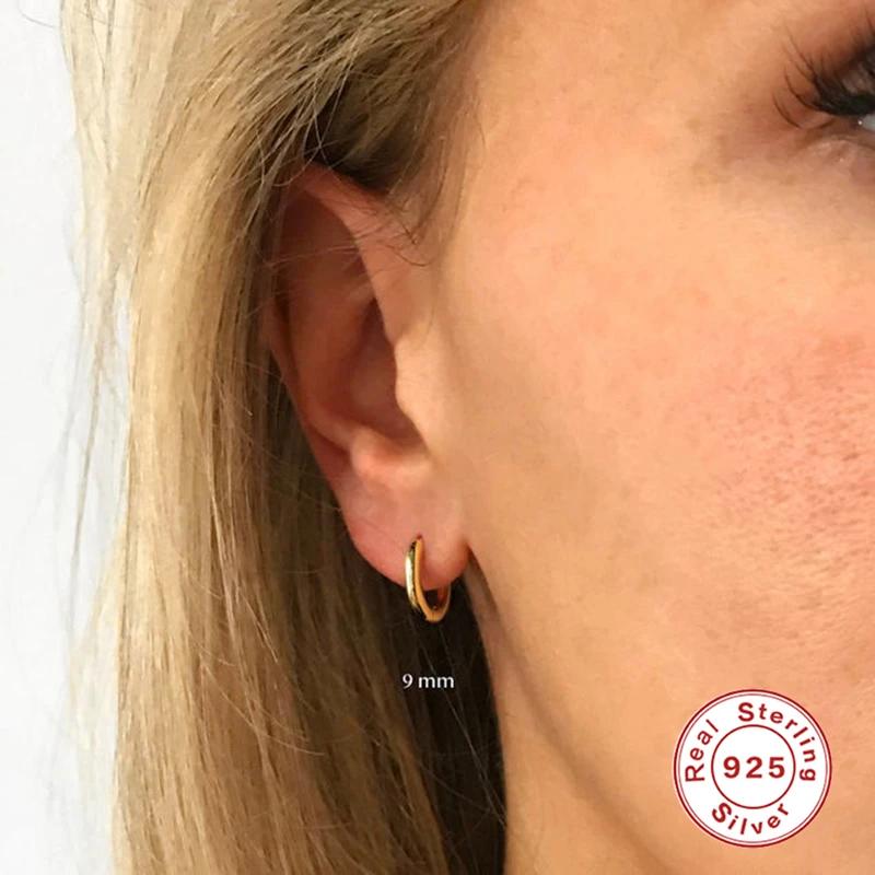 Aide – petites boucles d'oreilles créoles en argent Sterling 925, or Rose, pour femmes et filles, ca