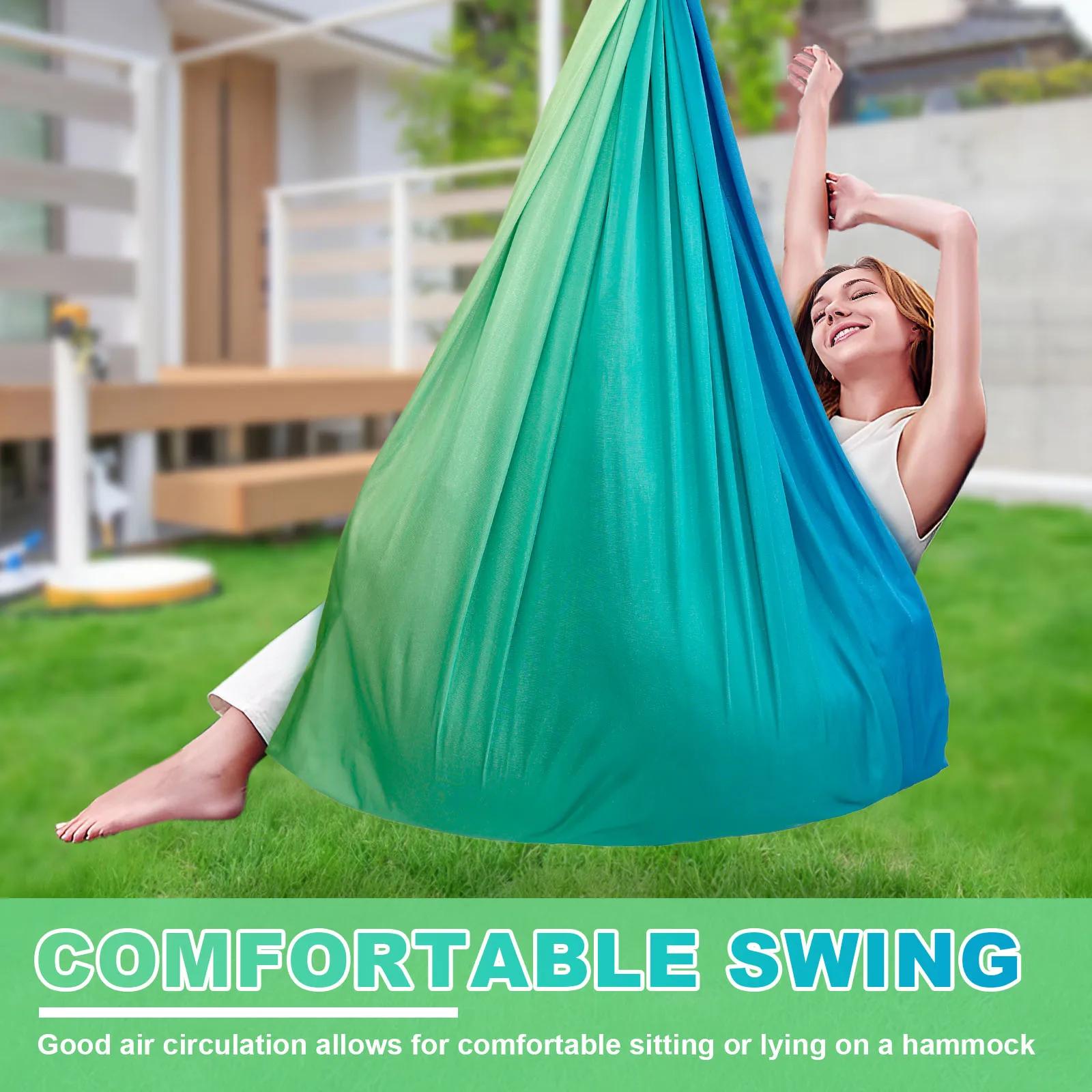 Balançoires sensorielles pour enfants Balançoire câlin confortable double couche avec 360 °   Le cin
