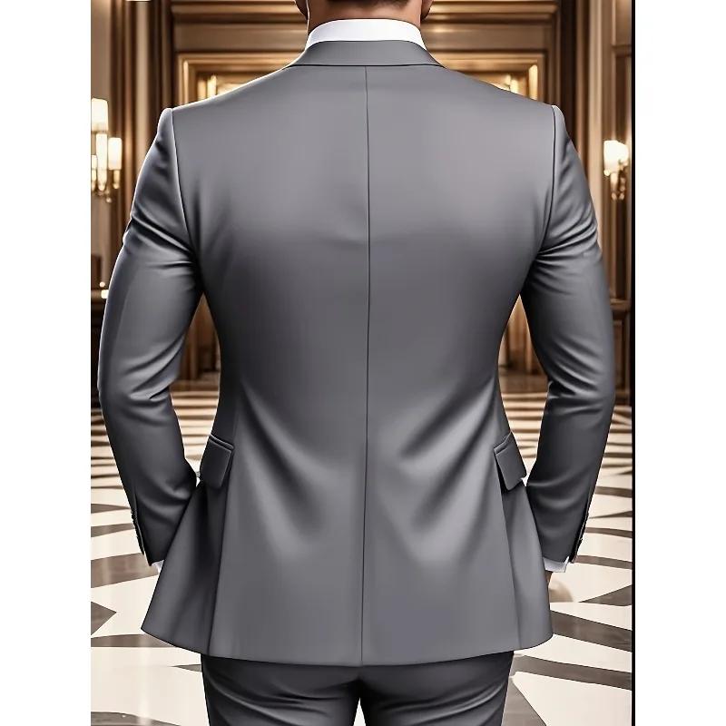 Costume formel homme 3 pièces à simple boutonnage, tenue d'affaires toutes saisons, meilleure vente 