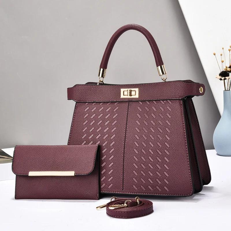 Sac à main en métal tendance pour femmes, sac mère-fille de couleur unie, sac bandoulière polyvalent