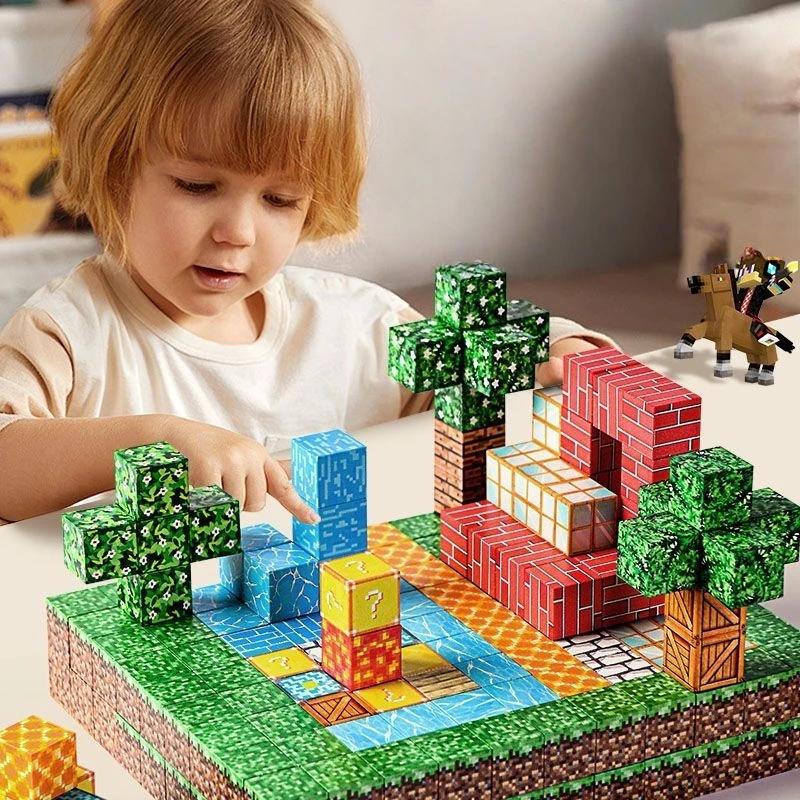 500 pièces bricolage blocs de construction magnétiques Mini monde monde magnétique enfants bricolage