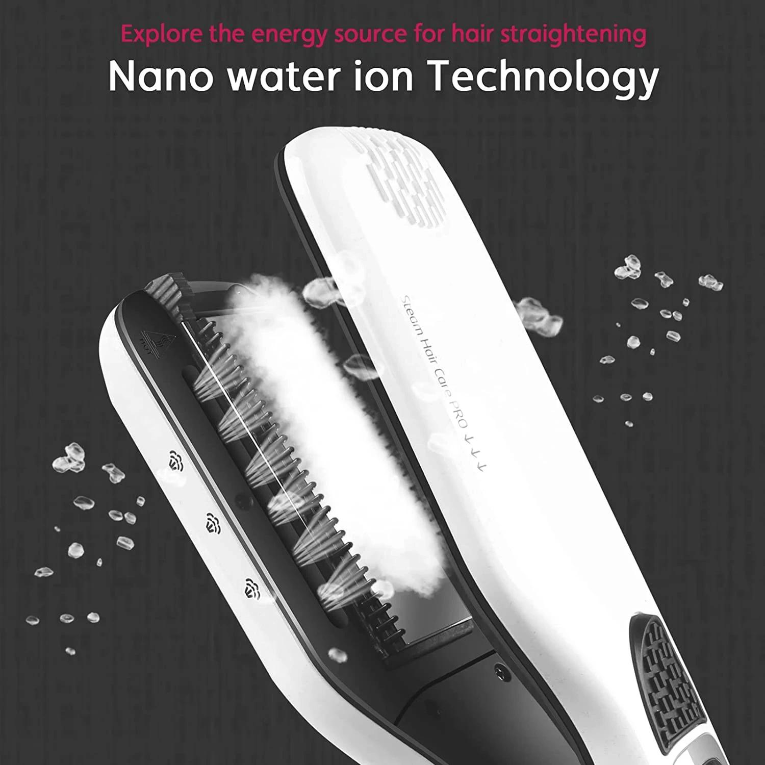 Lisseur de cheveux professionnel à vapeur, brosse Anti-brûlure, Ion négatif, soins capillaires, larg