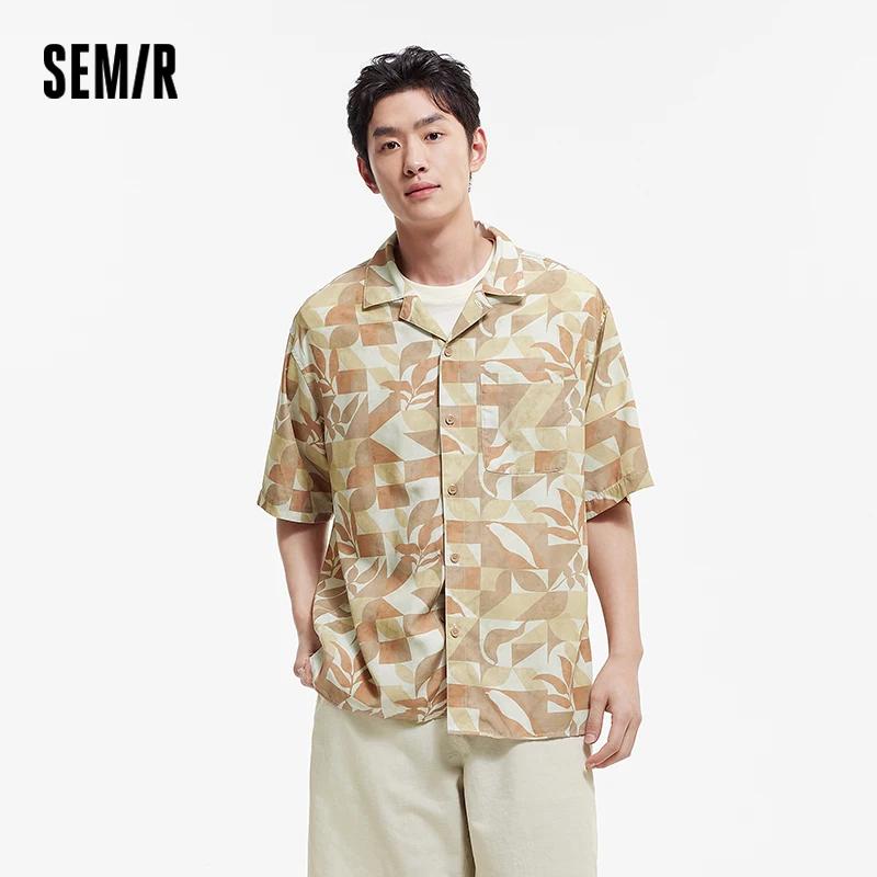 Chemise Homme Semir Imprimée Intégrale Style Vacances Ample Tendance Été 2026 Décontractée Légère et