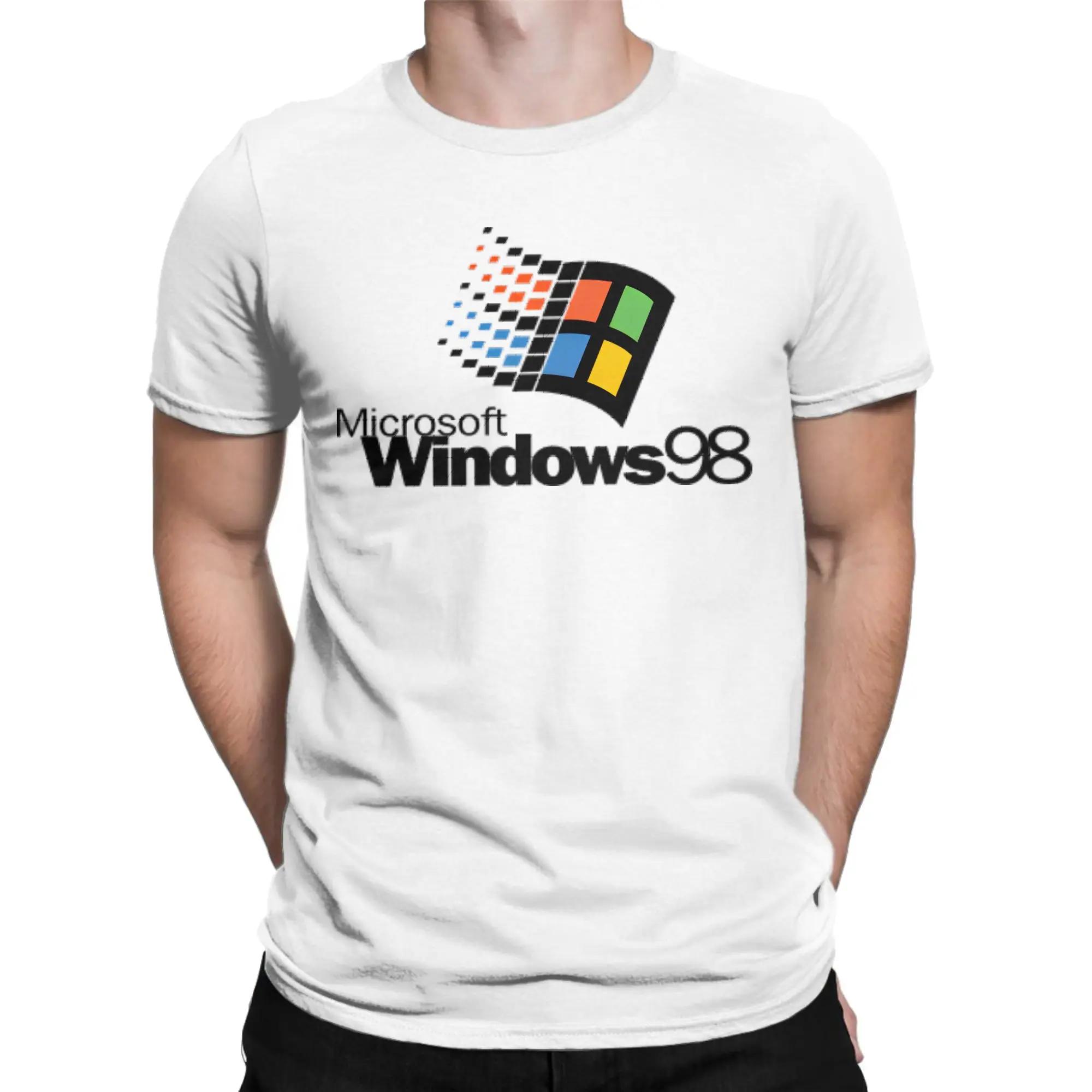 Hommes Windows 98 empilé logo t-shirts coton vêtements nouveauté à manches courtes col rond t-shirts