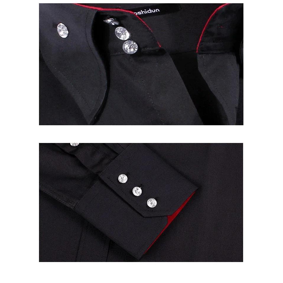 Chemise habillée pour hommes col boutonné formel affaires à manches longues décontracté mode coréenn