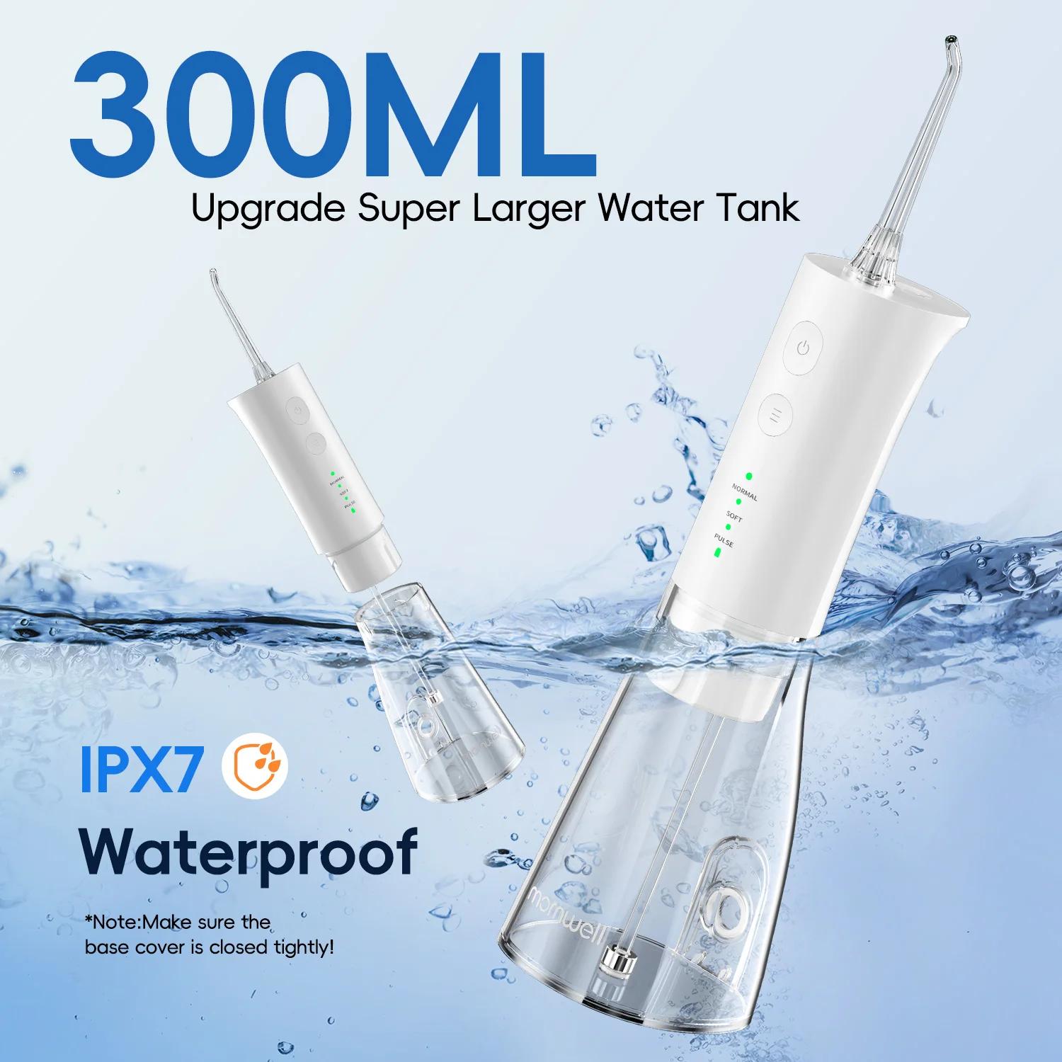 Hydropulseur électrique Rechargeable, 300ML, pour nettoyer les dents, étanche, irrigateur buccal Por