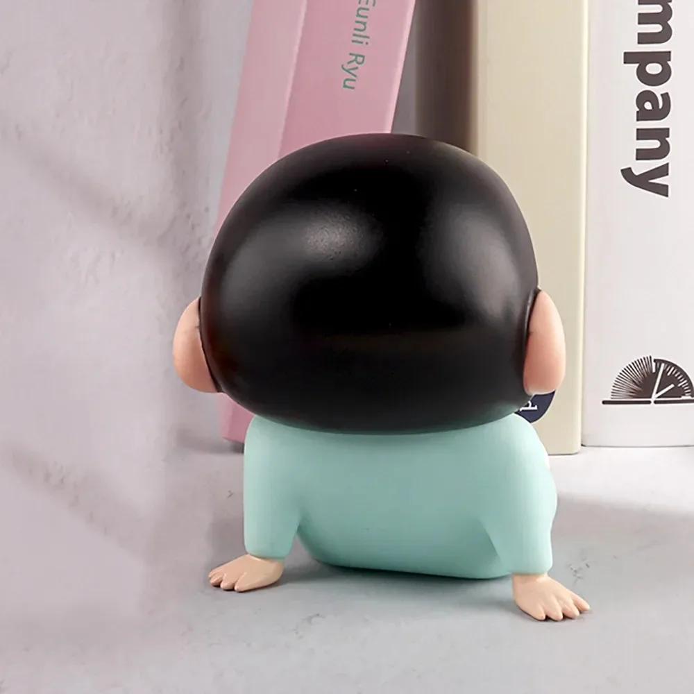 Crayon Shin-Chan figurines Support pour téléphone Kawaii Anime ornements de bureau dessin animé rega