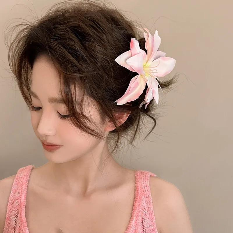 Épingle à cheveux rétro fleur de lys, couvre-chef de saint-valentin pour fille, Clip latéral esthéti