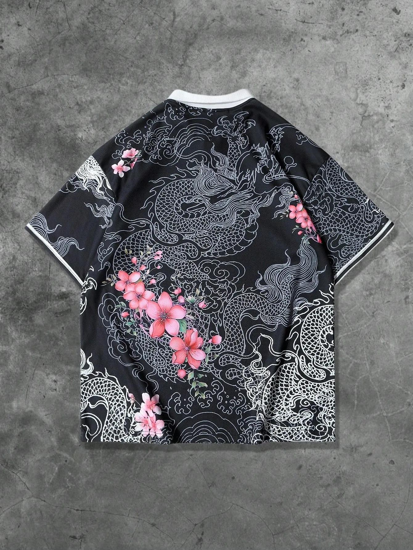 La nouvelle chemise POLO à manches courtes pour hommes d'été 2025 présente une impression de motifs 