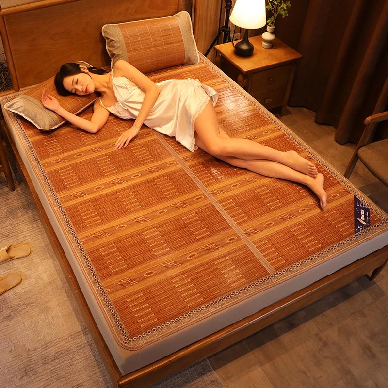 Matelas à double usage pour dortoir étudiant, tapis en bambou, simple, double glace, soie, tr/min, p