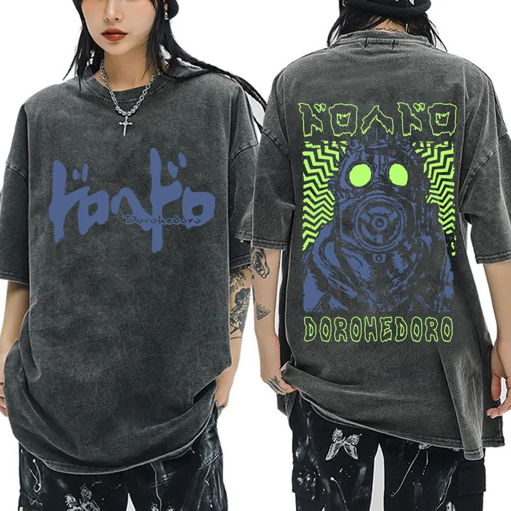 Anime japonais Dorohedoro Kaiman Vintage lavé T-shirt hommes femmes Cool Manga graphique T-shirts go