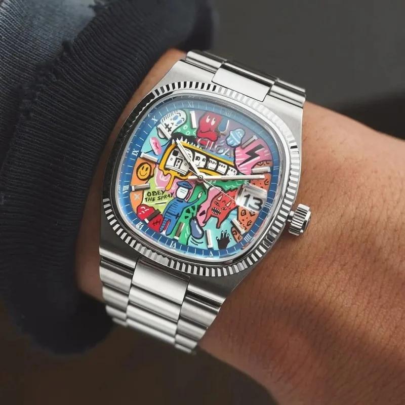 Montre carrée rétro pour homme, marque de luxe légère, cadeau authentique, nouvelle collection 2026,