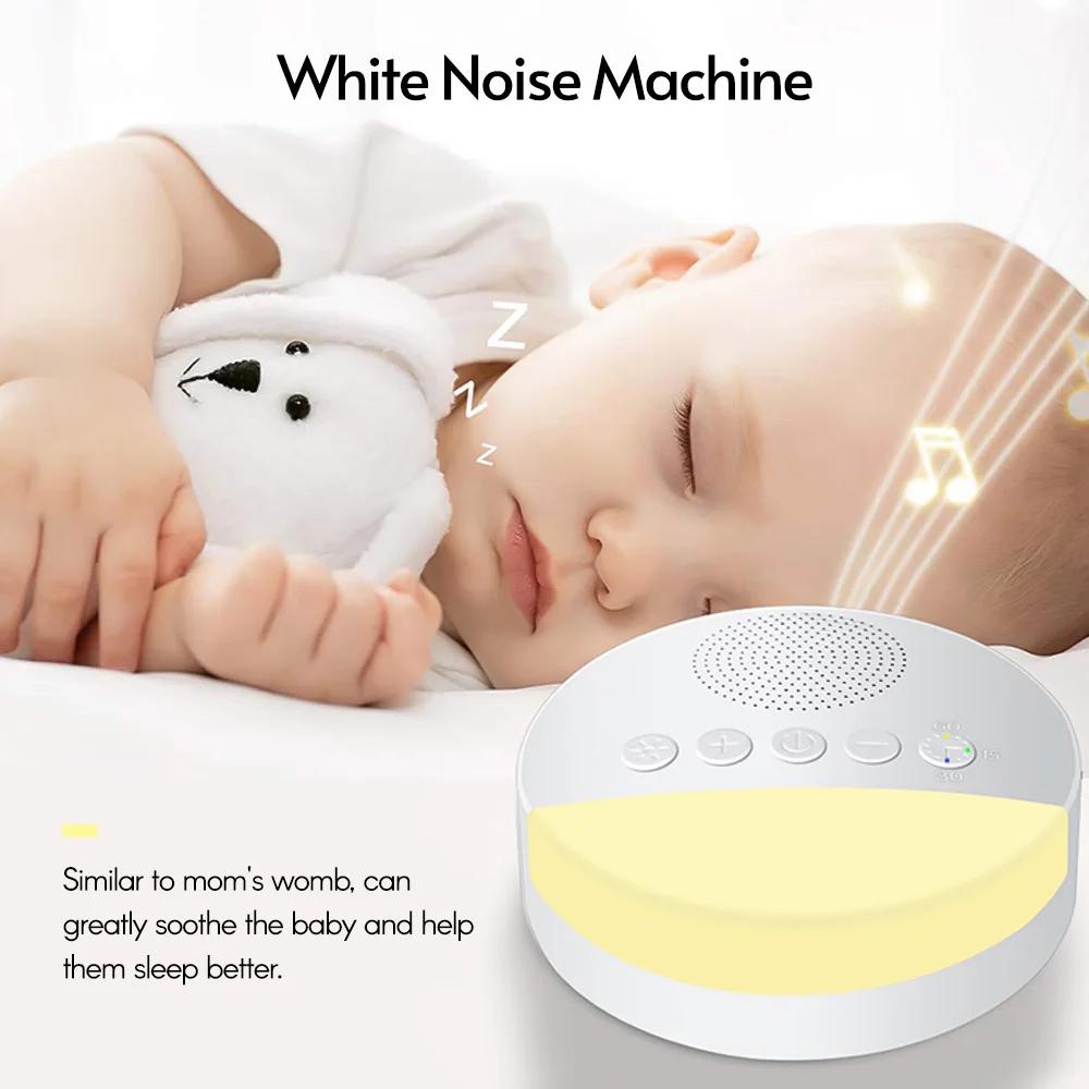 Machine de sommeil bruit blanc 6 sons apaisants - Minutage intelligent 15/30/60 min pour bébés