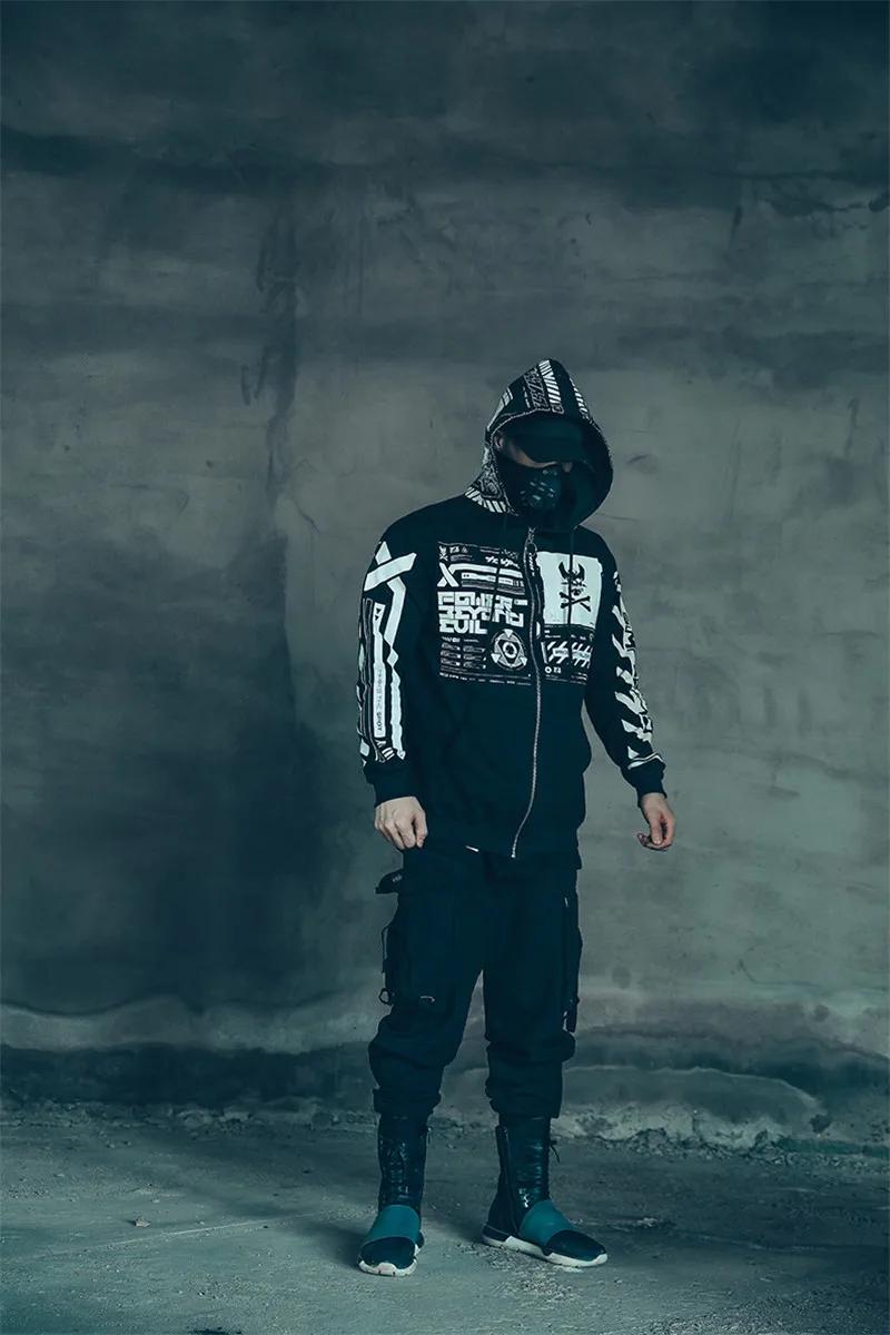 Sweat à capuche imprimé tête de mort pour hommes, sweats à capuche Hip Hop Harajuku, pull à motif en