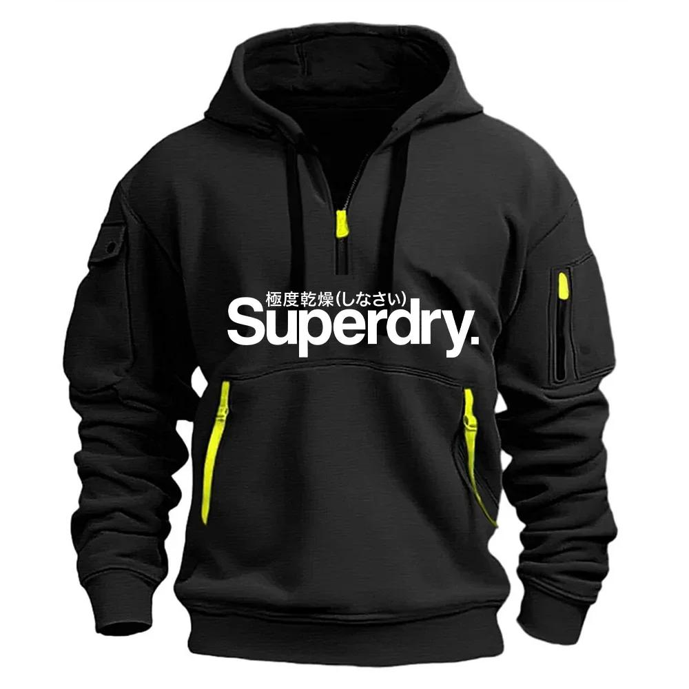Sweat-shirt à capuche pour hommes, ample, à la mode, pour jogging en plein air et fitness, nouvelle 