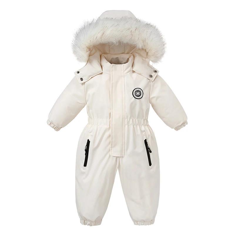 Combinaison de Ski chaude pour bébé, automne et hiver, salopette en velours pour garçons et filles, 