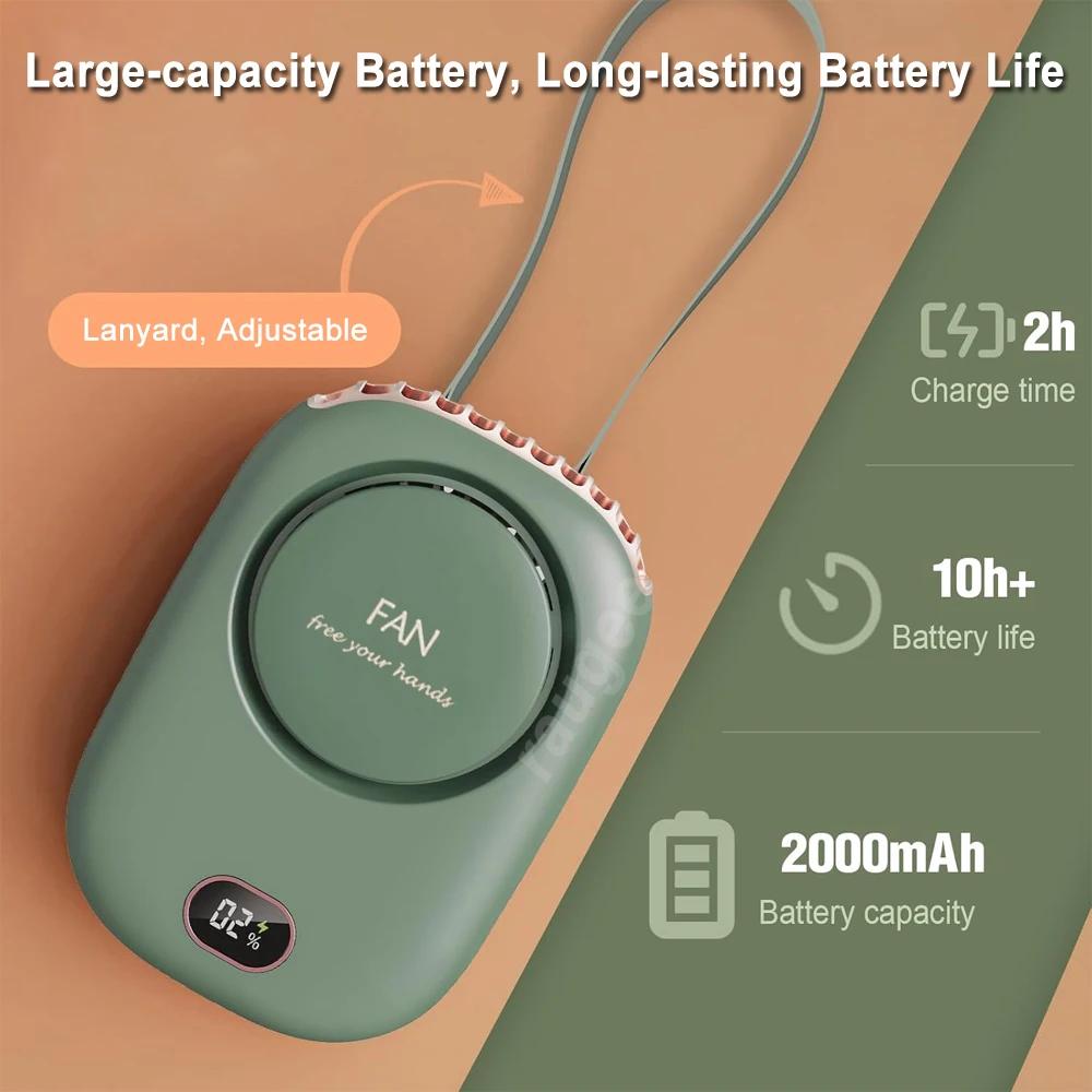 Mini ventilateur Portable à Clip de taille, Rechargeable, suspendu au cou, pour Camping en plein air