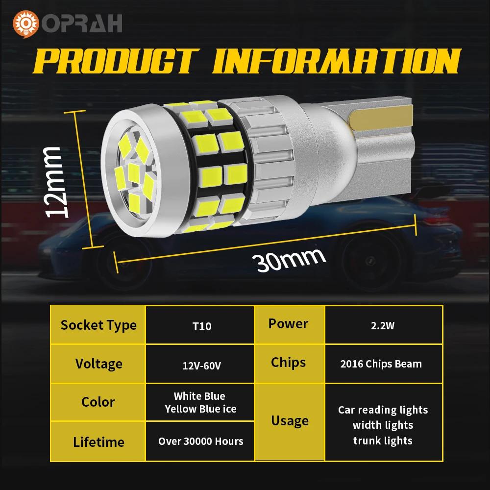 10 pièces 12V 24V LED T10 W5W 194 168 voiture camion feux de signalisation Canbus 2016SMD pas d'erre