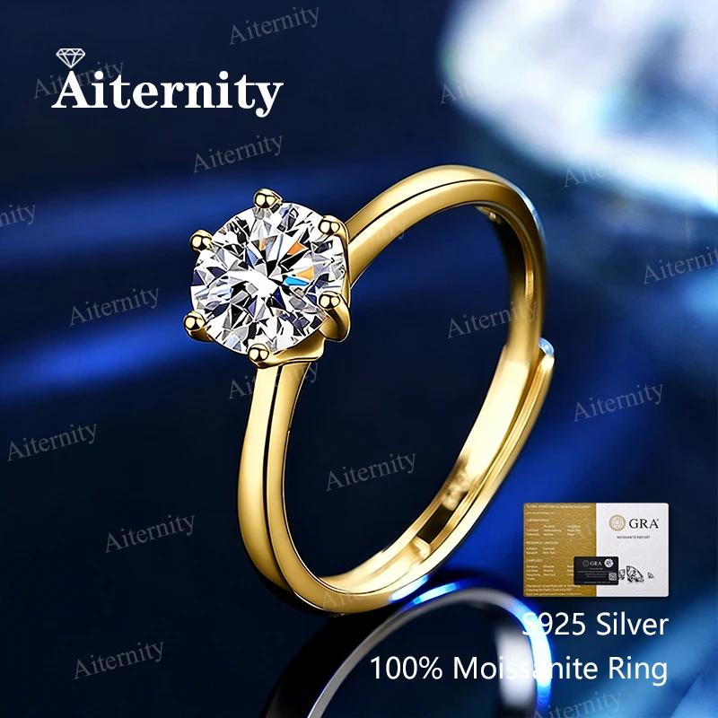 Bague Moissanite en argent Sterling 925 véritable pour femmes, bague brillante de couleur D avec pro