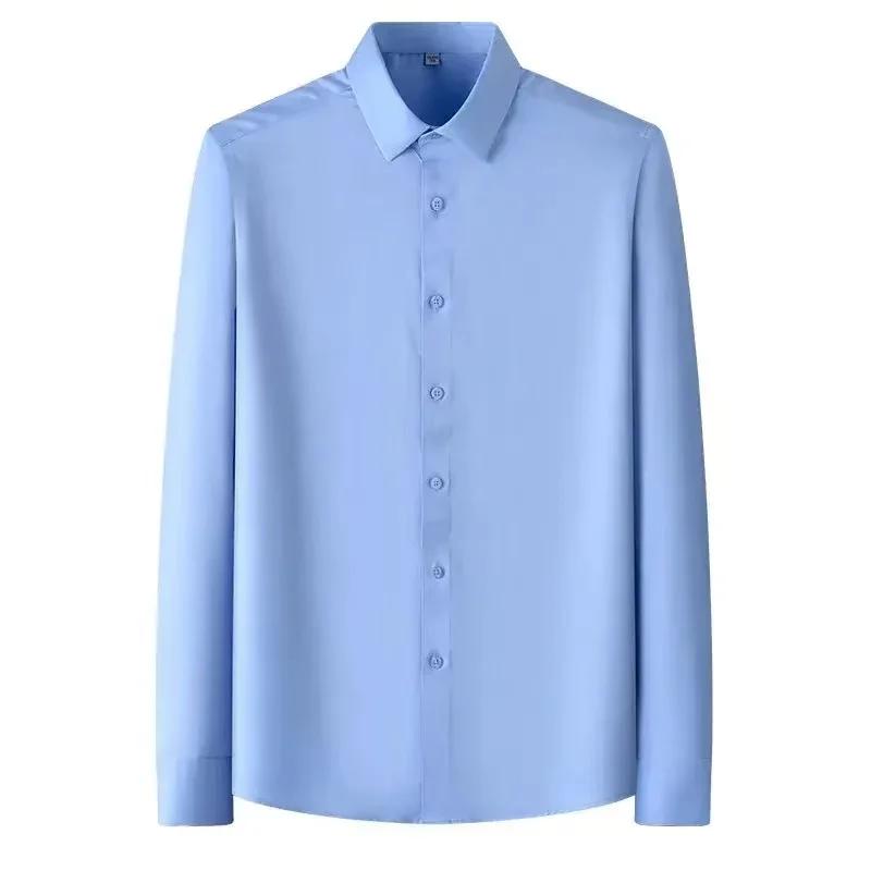 Chemises d'affaires à manches longues pour hommes, grande taille 5XL, automne, sans plis, coupe cint