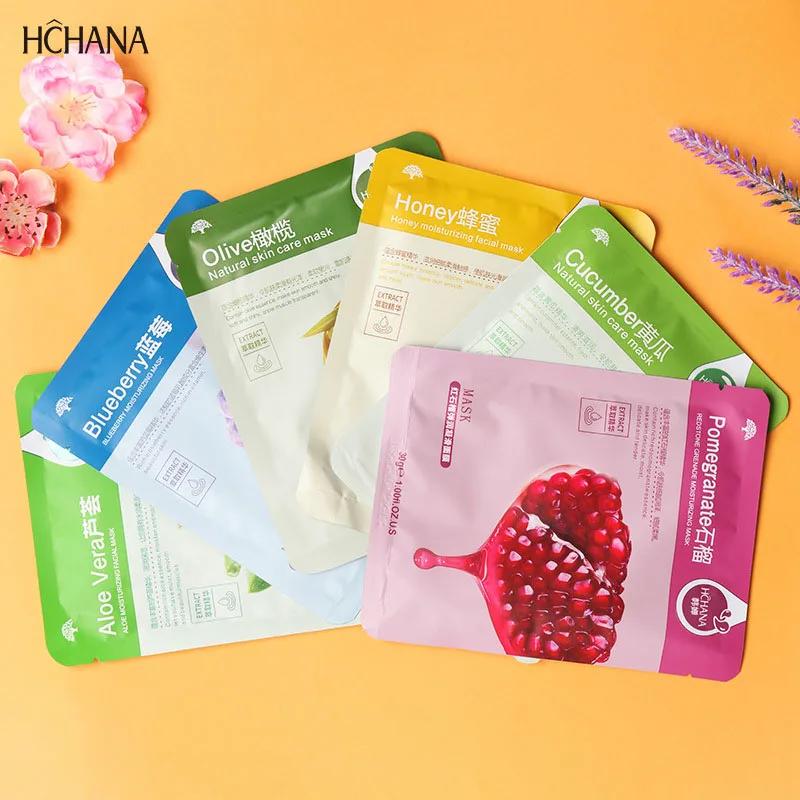 30 pièces masques faciaux Fruits frais blanchissant soin de la peau hydratant Anti rides hydratant c