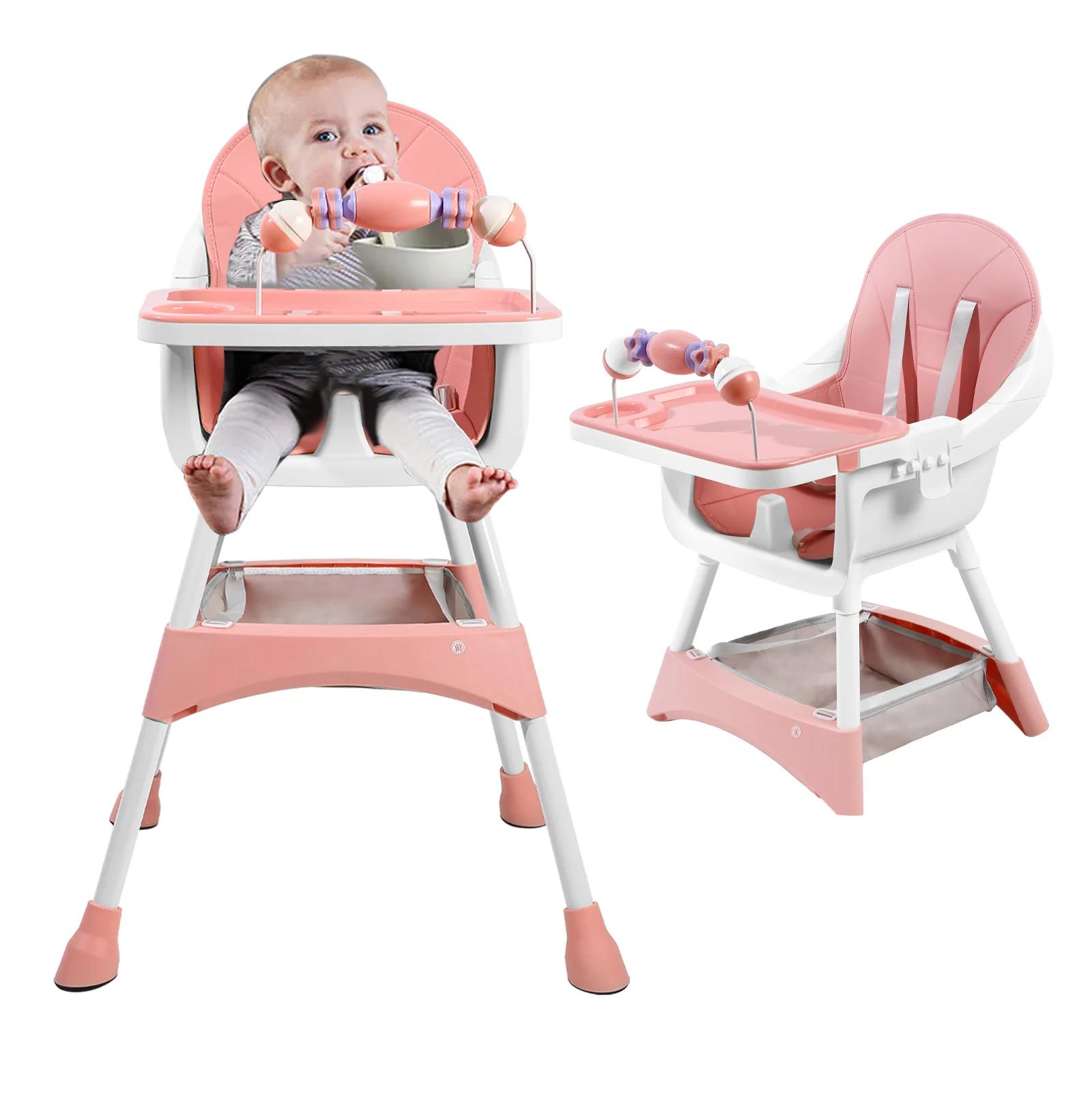 Chaise haute pour bébé à hauteur réglable, chaise haute/basse convertible avec plateau amovible, cei