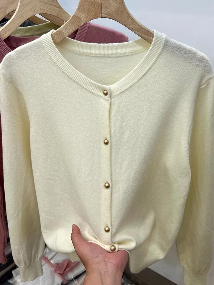 AOSSVIAO manches longues chandails Cardigan printemps automne femmes col rond tricots hauts vêtement