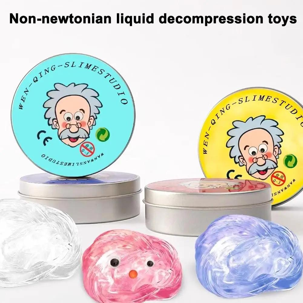 Jouets de décompression liquides non-newtoniens colorés, pâte à modeler transparente et élastique, n