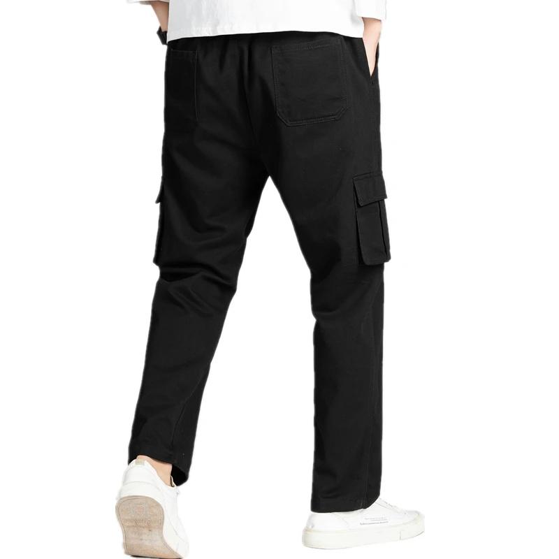 Pantalon décontracté à jambes larges pour hommes, ample, droit, Hip-Hop, Streetwear, mode Cargo, ave