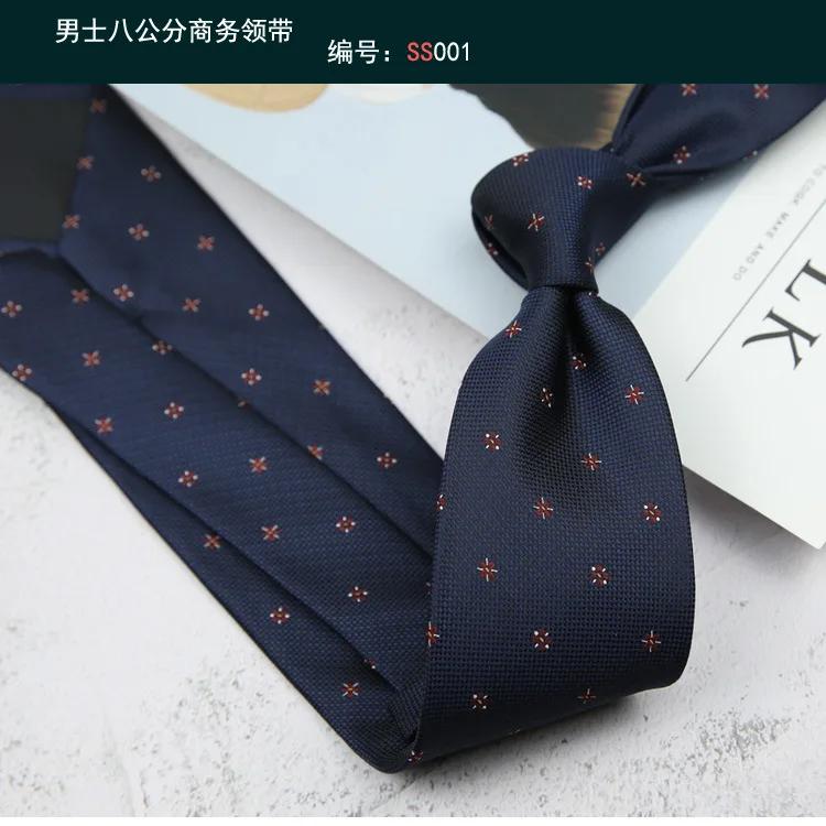 Cravate Gravatas mode en gros tissé 8 cm rayé cravate accessoires de mariage bleu homme point ajuste
