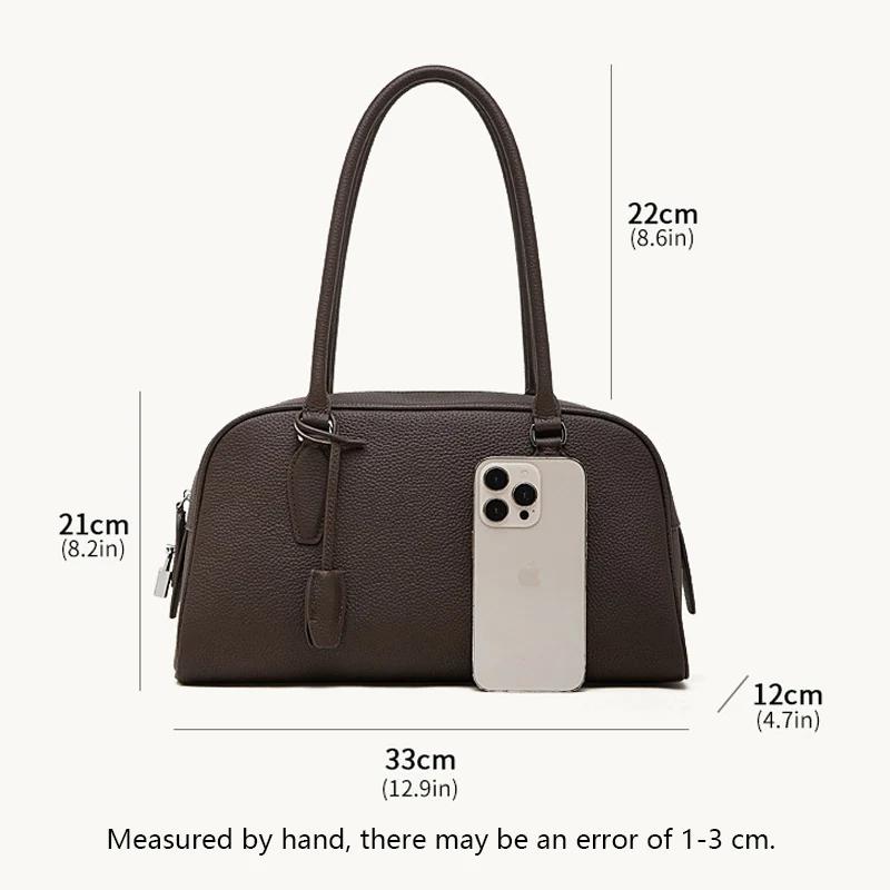 Nouveau Sac Boston 2026 pour Femme en Cuir Véritable de Haute Qualité, avec Poignée Supérieure, Coul