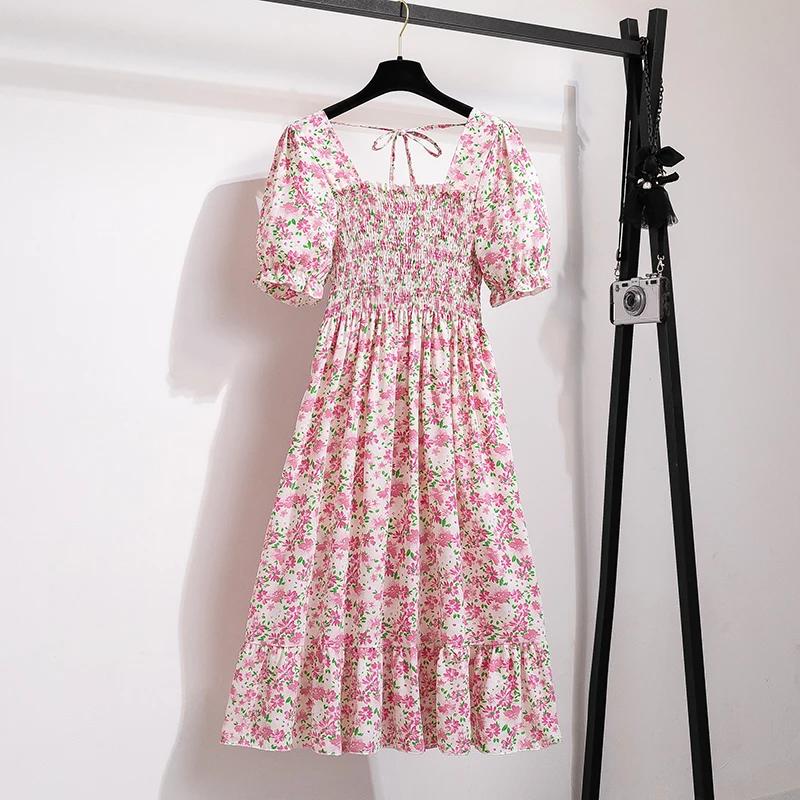 Robe d'été plissée en mousseline de soie pour femmes, tenue décontractée, plage, vacances, manches c