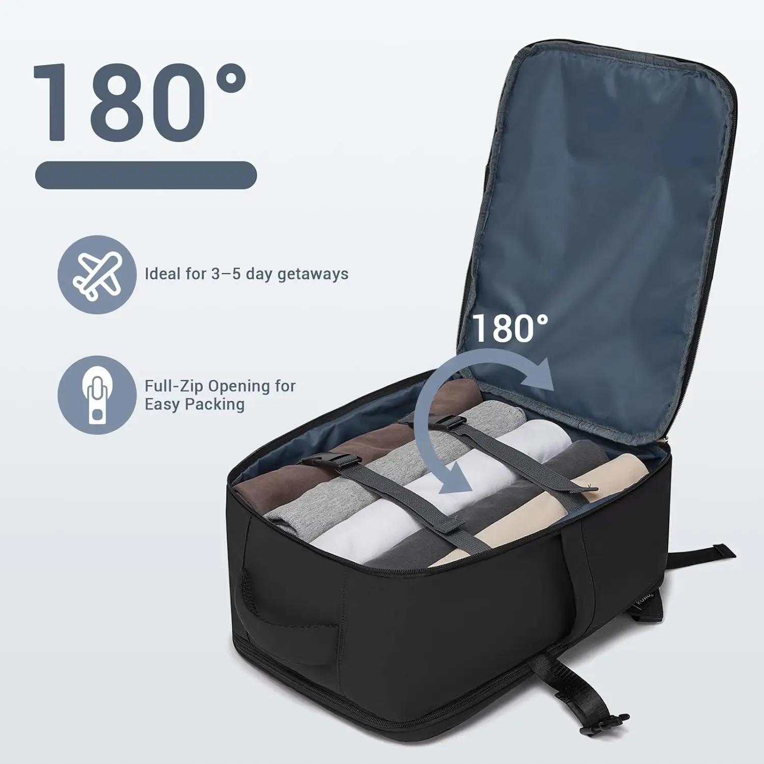 Sac à dos KONO pour bagages à main 40x30x20, 40L, imperméable avec compartiment pour ordinateur port