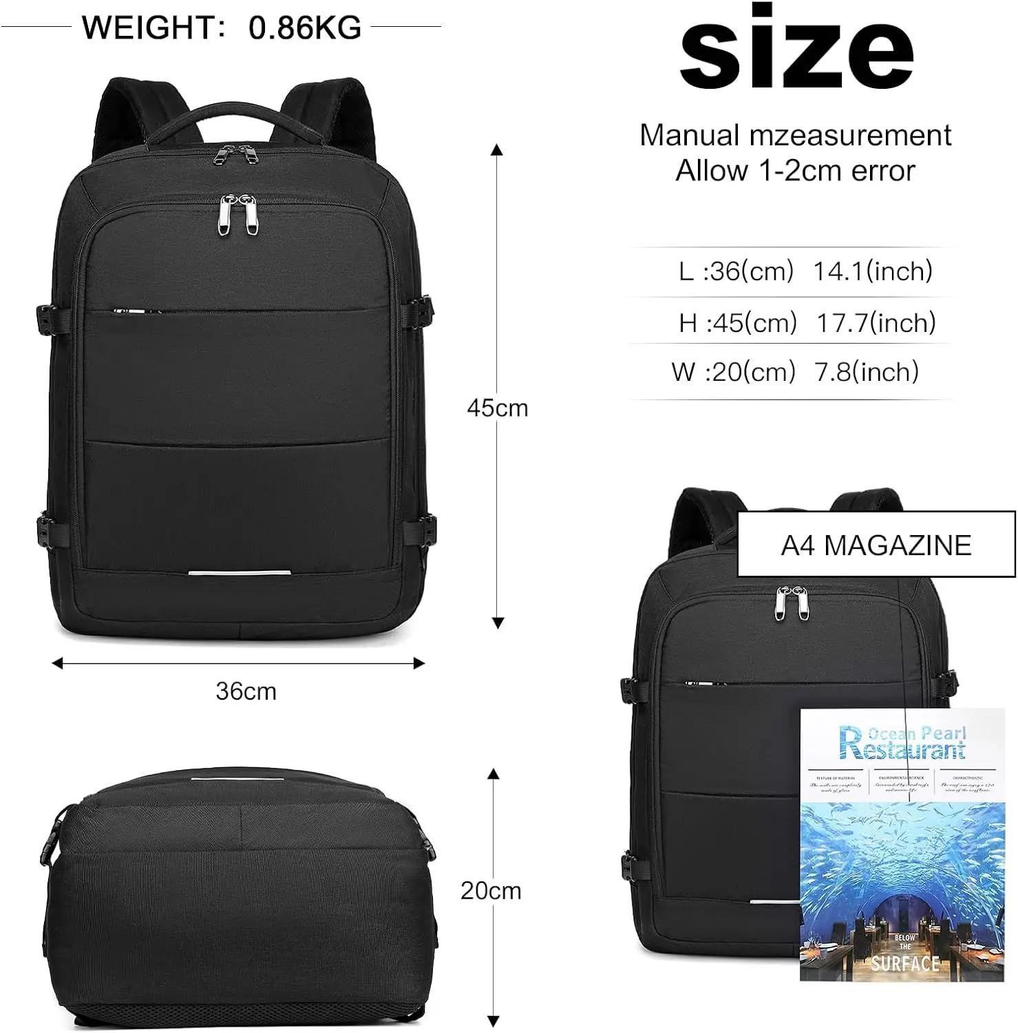 Sac à dos de voyage KONO en polyester Oxford, 36×20×45cm, 30L, imperméable, pour Easyjet sous siège 