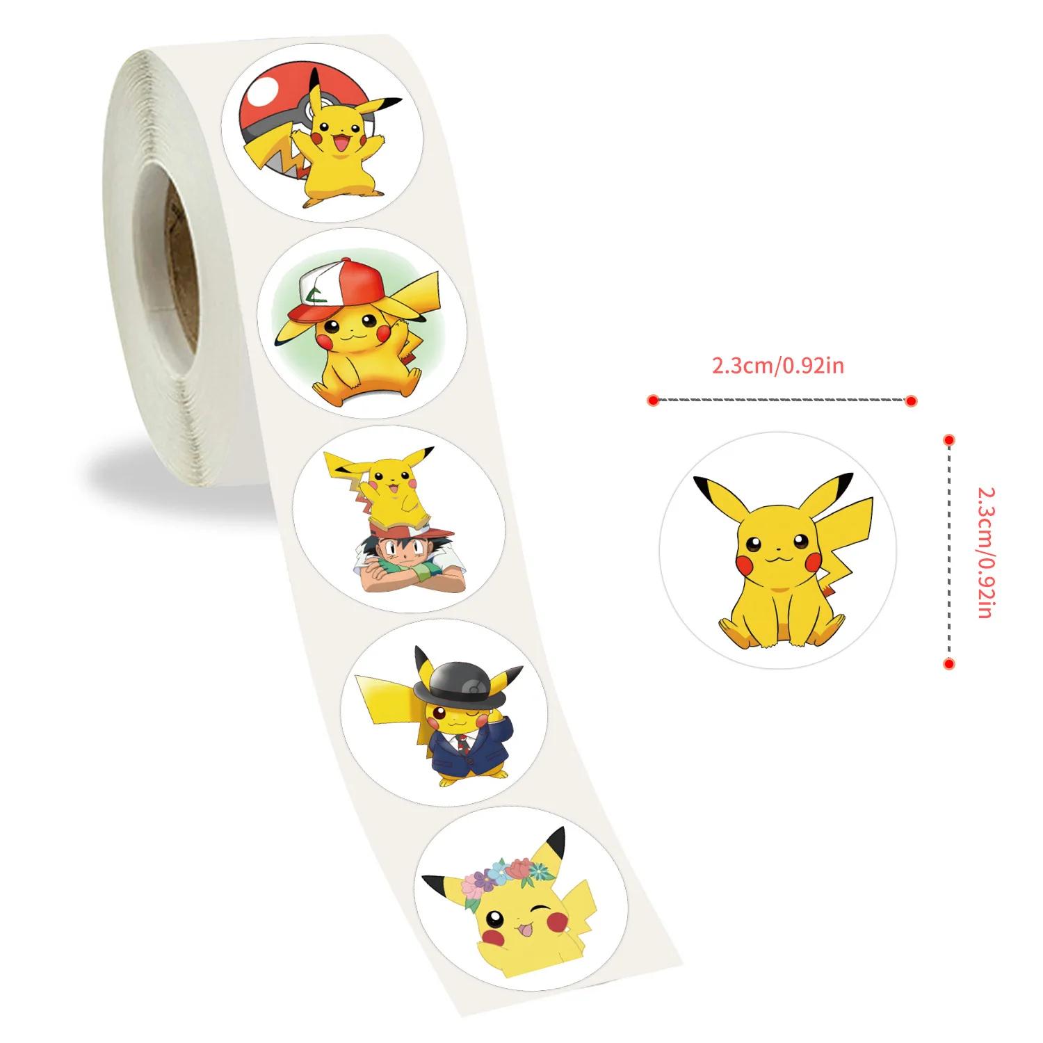 500/2000 pièces Pokemon Pikachu autocollants d'étanchéité mignon dessin animé autocollants rond bric