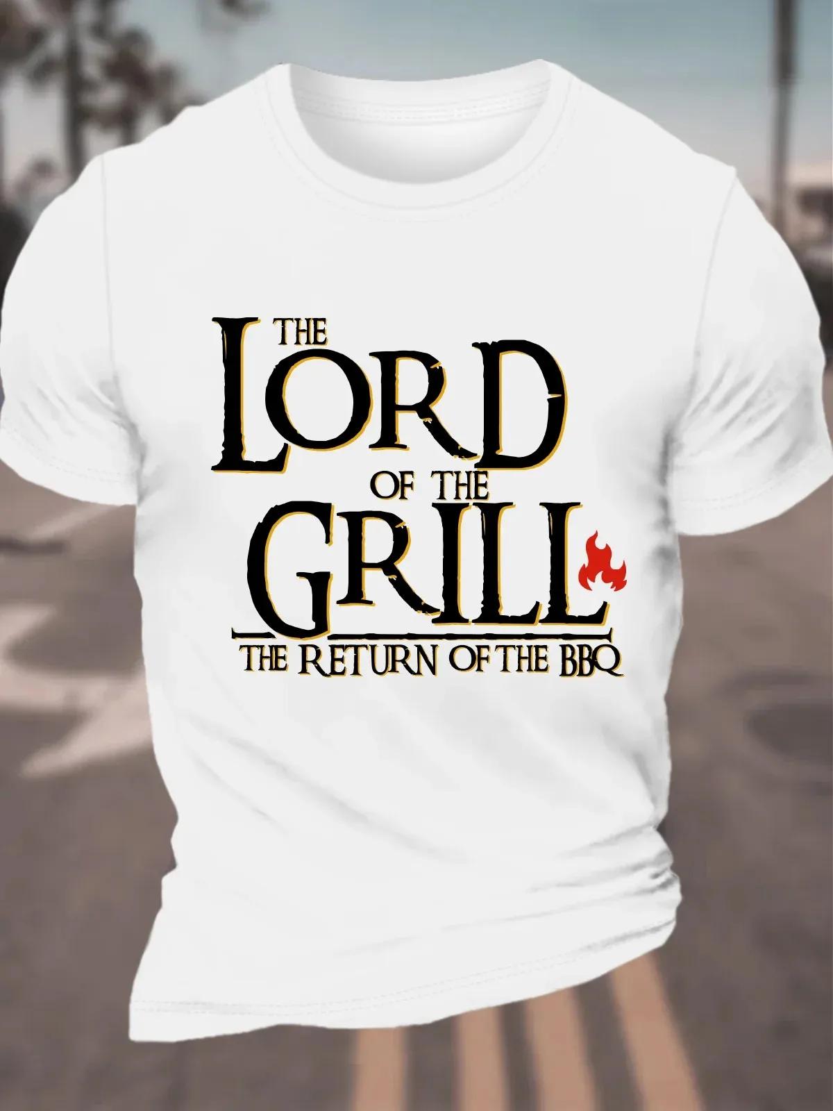 T-Shirt Lord Of The Grill, en coton, motif retour du barbecue