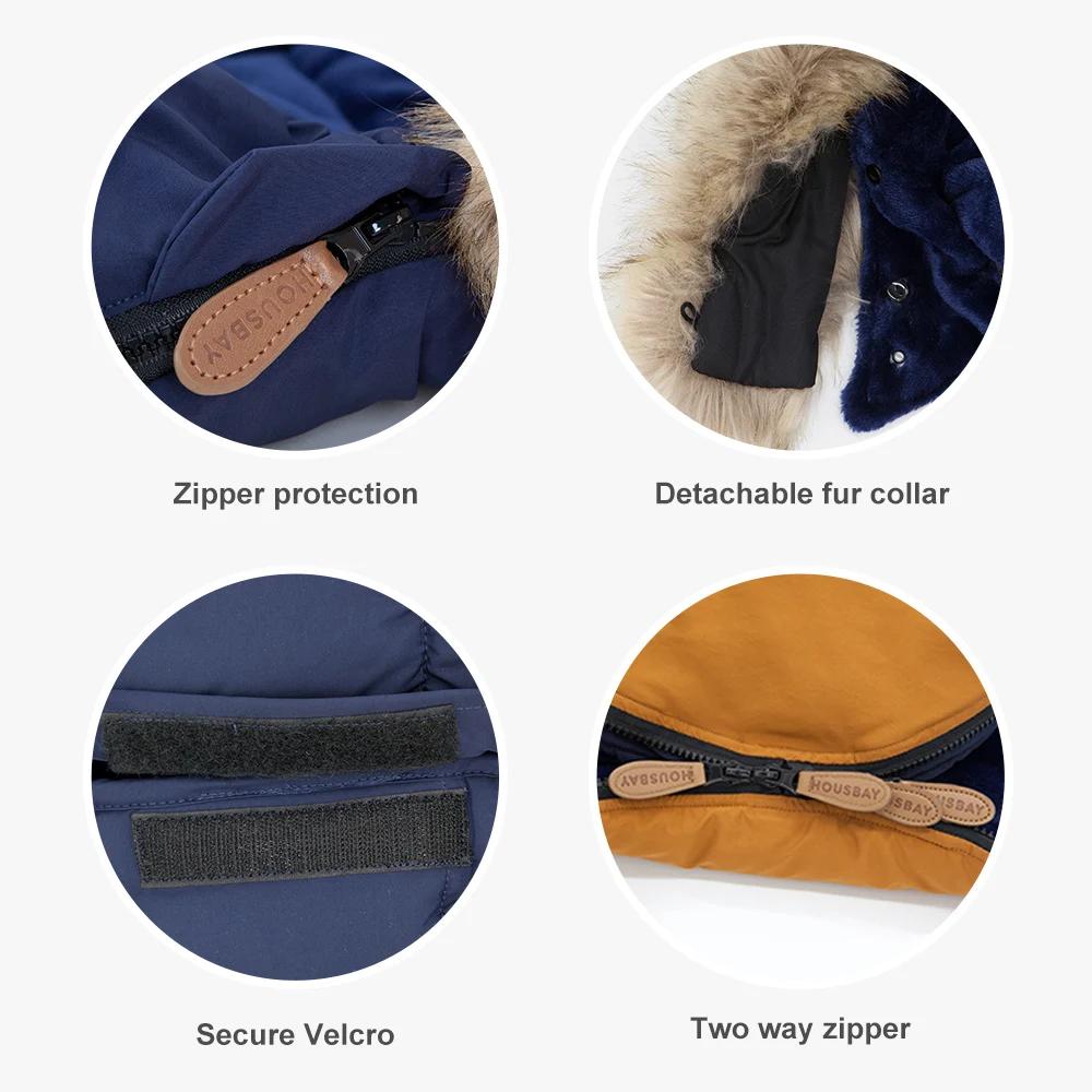 Chancelière de Poussette d'Hiver pour Bébé de 0 à 24 Mois, Sac Enveloppant, Patchwork Bleu Marine, C