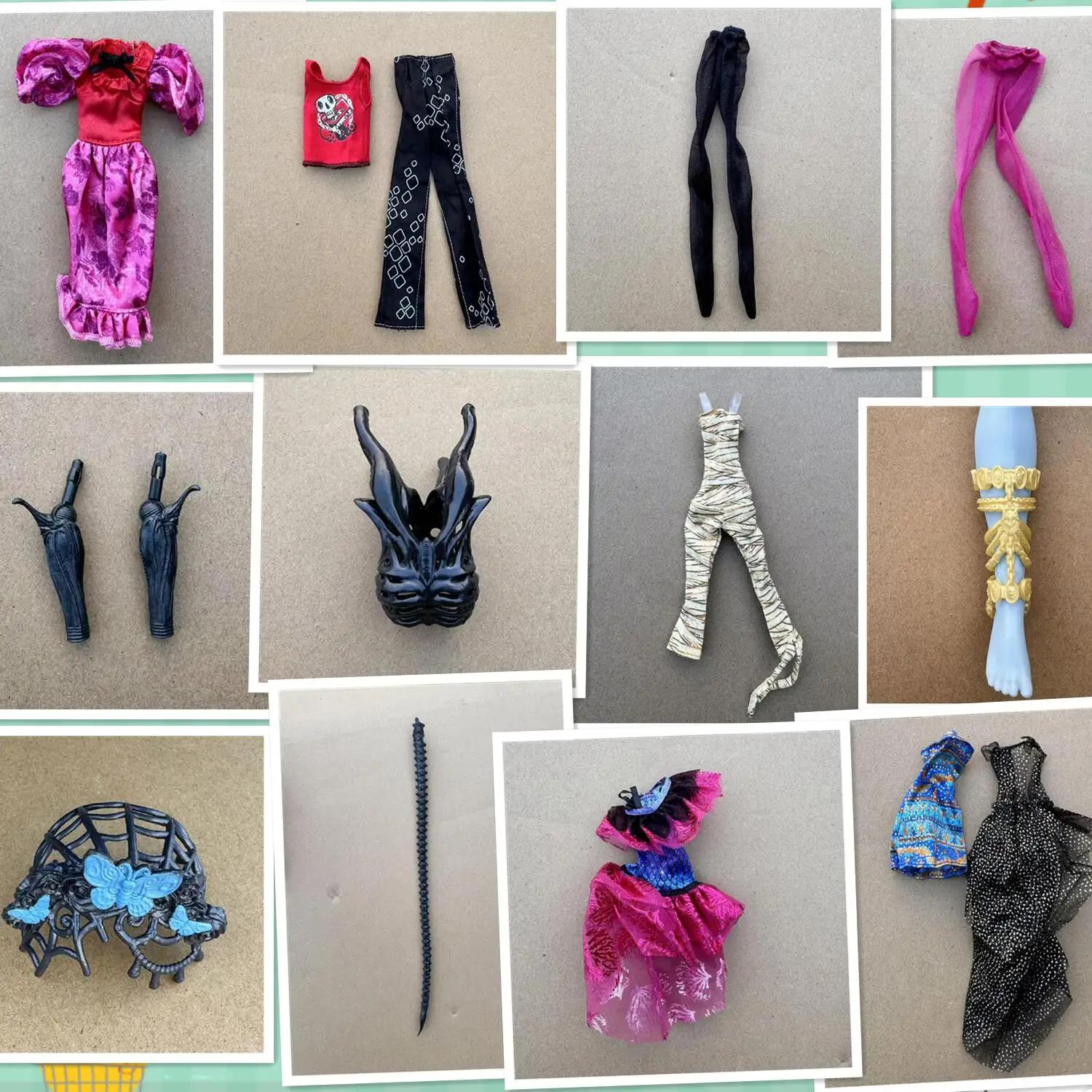 Nouvelles tenues de poupée monstres 1/6 : robes, jupes, leggings, mains et bras de rechange, queue d