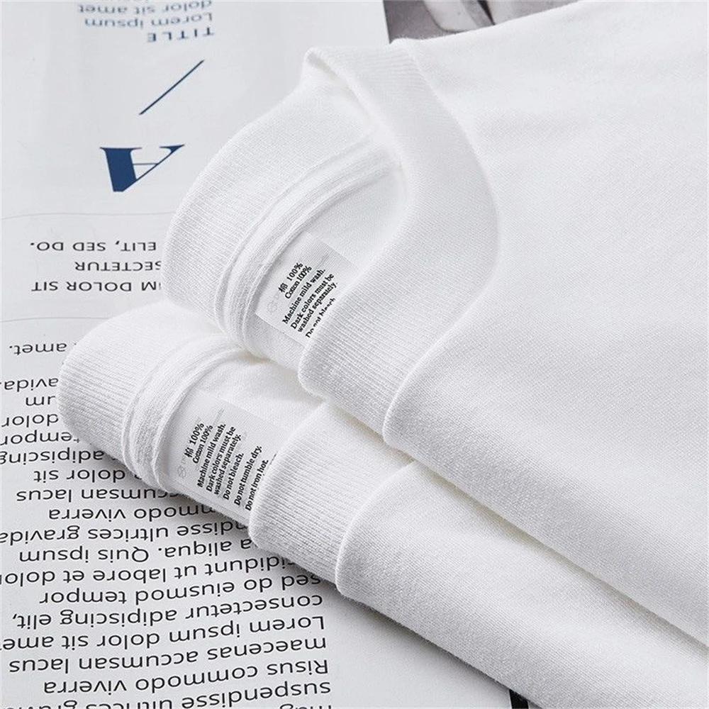 2 pièces 100% coton solide t-shirts hommes et femmes à manches courtes blanc t-shirts décontracté re