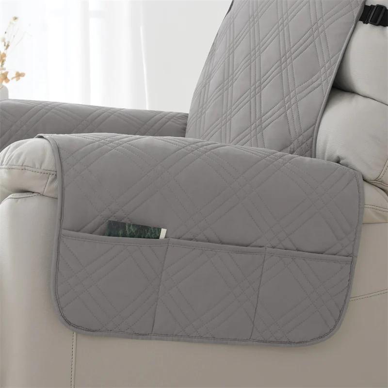 Housse de fauteuil inclinable imperméable, 1 place, couleur unie, matelassée, pour animaux de compag