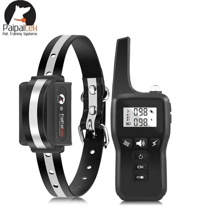 Collier de dressage pour chien, étanche à distance, Rechargeable, noir, réfléchissant, TPU, 1000M, é