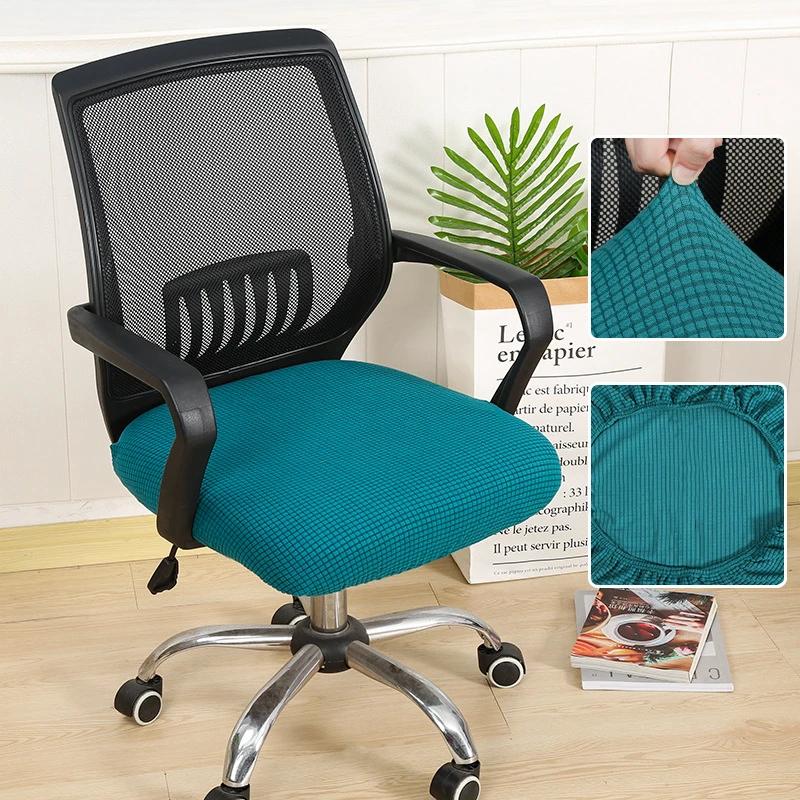 Housse de siège de chaise de bureau universelle, housse de fauteuil fendue, épaisse et extensible, h