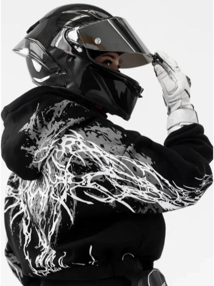 Sweat à capuche unisexe, style streetwear sombre, imprimé graphique épée magique lumineuse, coupe am