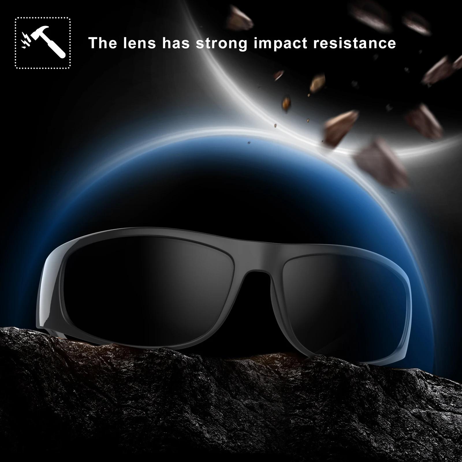 Lunettes de soleil foncées pour hommes, lunettes de soleil enveloppantes pour grandes têtes, lunette