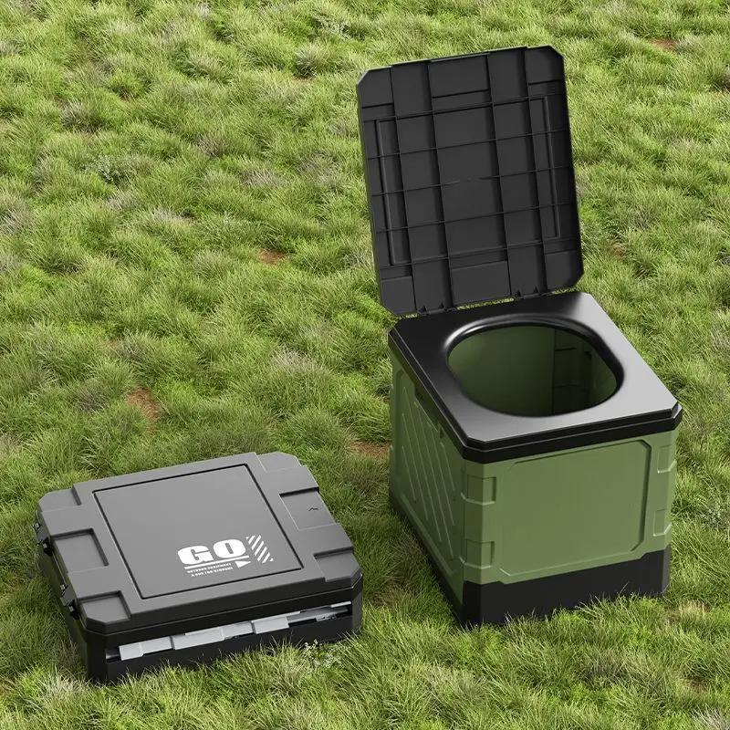 Toilette pliante portable, toilette d'extérieur, toilette de camping, toilette couverte pour adultes