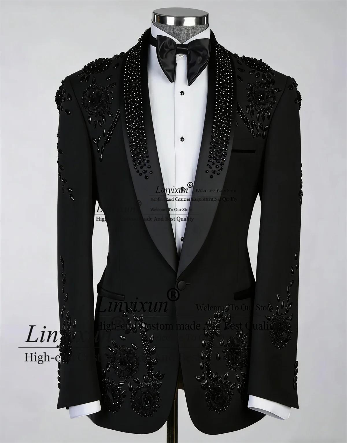 Costume homme en diamant avec strass étincelants, costume de marié personnalisé, blazers pour hommes