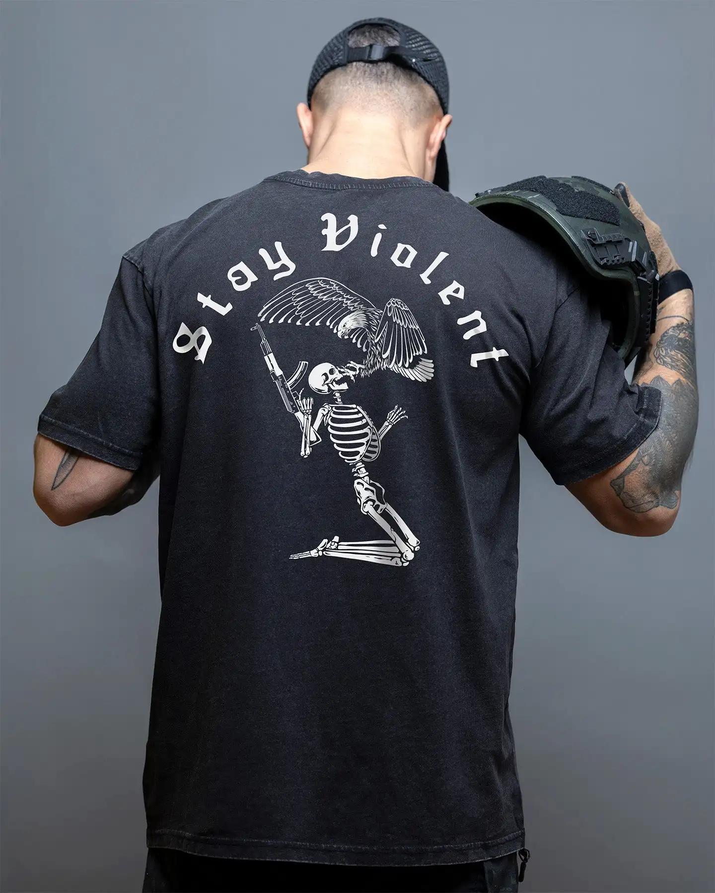 T-shirt respirant 2026 Stay Violent - Idéal pour le sport, en pur coton