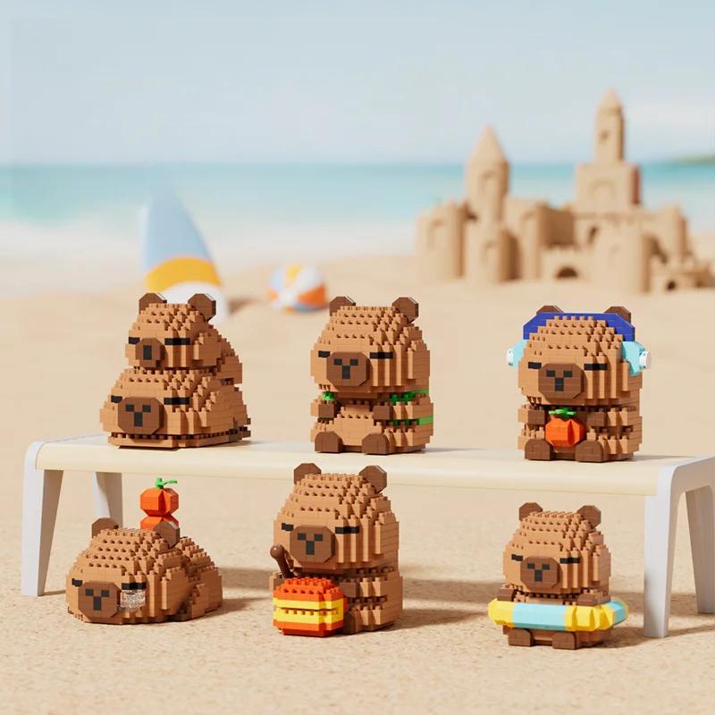 Poupée mignonne Kapi Capybara Bala, blocs de construction créatifs, ornements Capybara, jouets éduca
