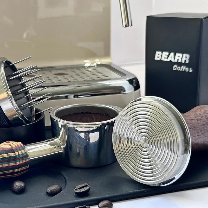BEARR-Marteau à poudre de café avec manche en bois, profondeur réglable, calibrage horizontal consta