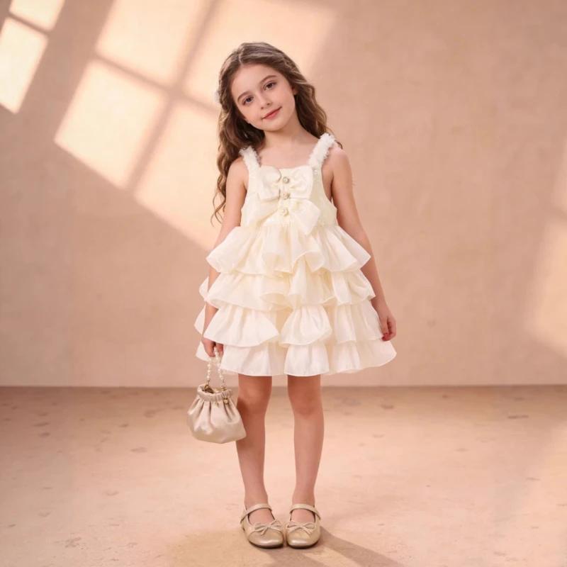 Robe de princesse pour filles 2026, nouvelle collection été, tenue de soirée sans manches pour enfan